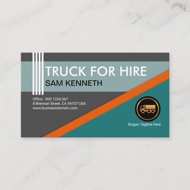 Carte De Visite Conducteur de camion pour les formes géométriques  (Devant)