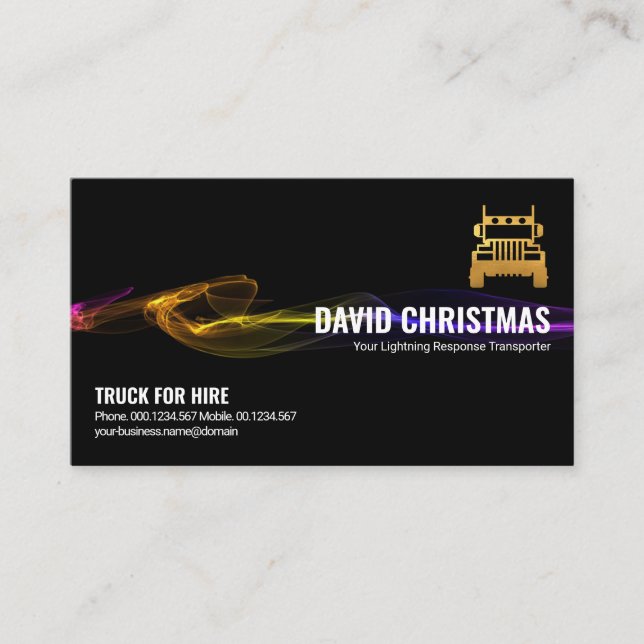 Carte De Visite Conducteur de camionnette Black Striking Lightning (Devant)