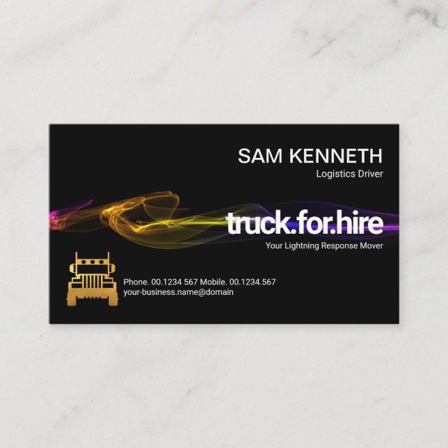 Carte De Visite Conducteur de camionnette Black Striking Lightning (Devant)