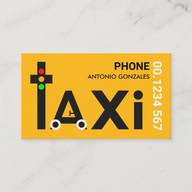 Carte De Visite Conducteur de feu de voiture de taxi Creative (Devant)