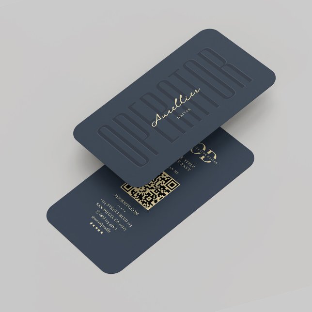 Carte De Visite Conducteur de propriétaire moderne Monogramme bleu (Modern Owner Operator Driver Monogram Dark Blue Business Card
)