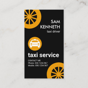 Carte De Visite Conducteur de taxi jaune
