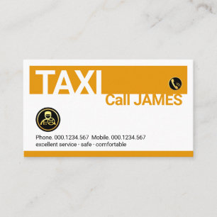 Carte De Visite Conducteur de taxi jaune couches