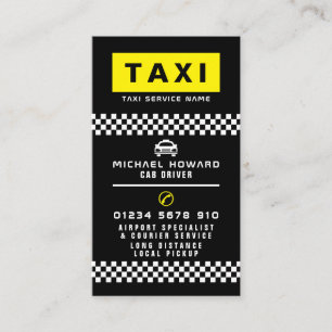 Carte De Visite Conducteur de taxi moderne et à la mode