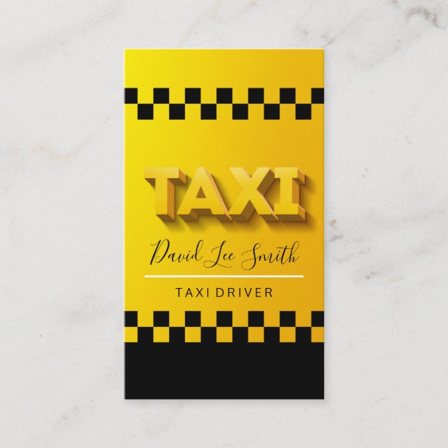 Carte De Visite Conducteur de taxi / Service de taxi (Devant)