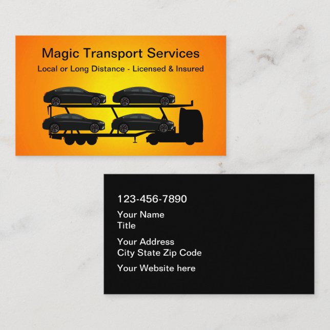 Carte De Visite Conducteur de véhicule de transport automobile (Devant / Derrière)