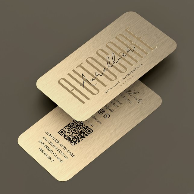 Carte De Visite Conducteur de voiture automobile moderne Elégant G (Modern Auto Care Car Driver Elegant Gold Metallic Business Card
)