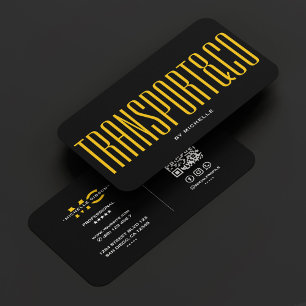 Carte De Visite Conducteur de voiture de transport jaune Noir mode