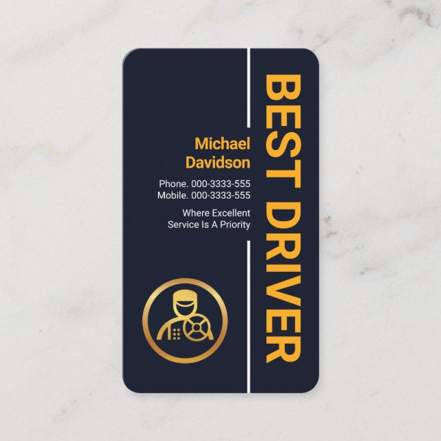 Carte De Visite Conducteur professionnel élégant (Devant)