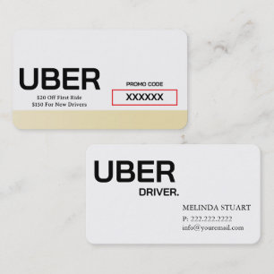 Carte De Visite Conducteur Uber Référence Moderne Bordure Dorée