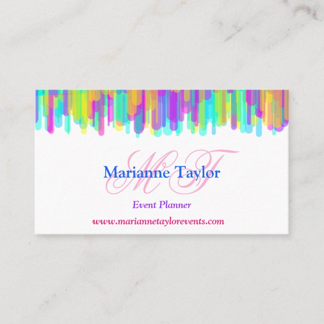 Carte De Visite Conduite moderne couleur arc-en-ciel (Devant)