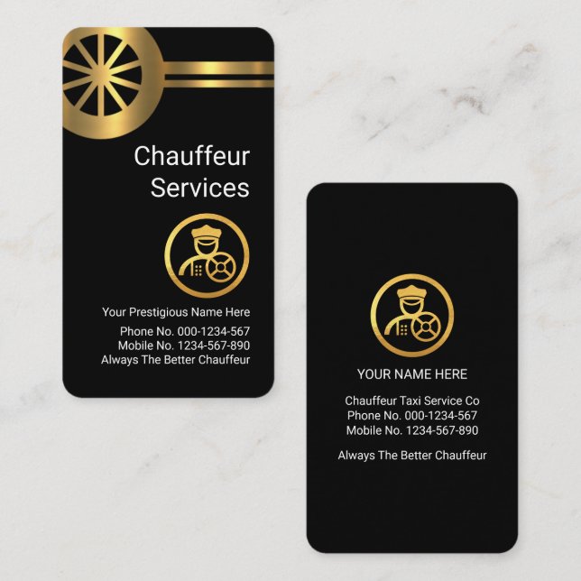 Carte De Visite Conduite sous-calèche Gold Tire (Devant / Derrière)