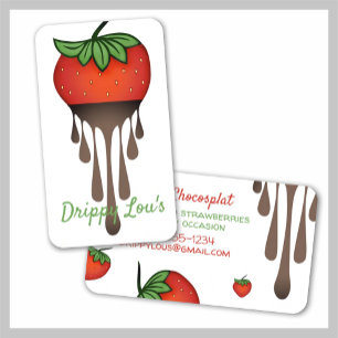 Carte De Visite confections de dessert de fraise au chocolat