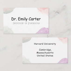 Carte De Visite Conférencier universitaire Pastel Tendre Élégant A