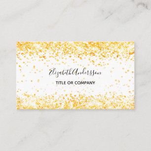 Carte De Visite confetti blanc or