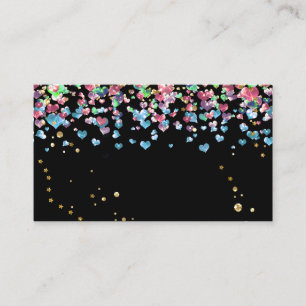 Carte De Visite Confetti cercles parties scintillant brillant coeu