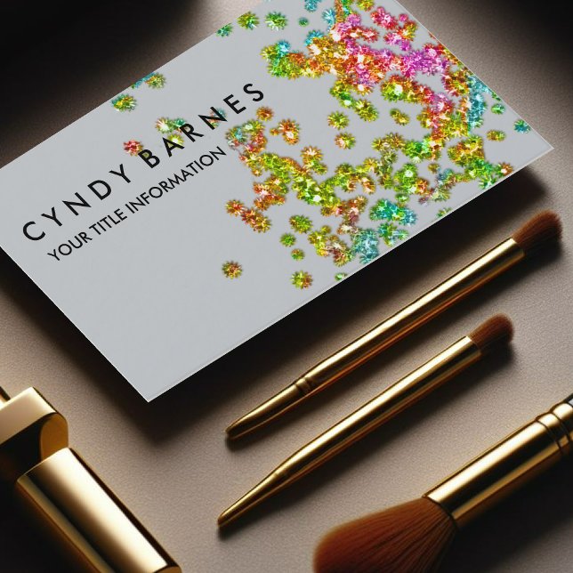 Carte De Visite Confetti de Glitterie colorée (Créateur téléchargé)