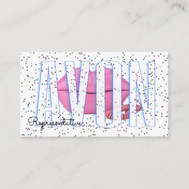 Carte De Visite Confetti de téléphone à lèvres mignonnes Avon pers (Devant)