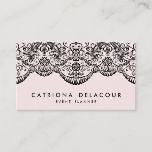 Carte de visite Confetti en dentelle noire Brocade