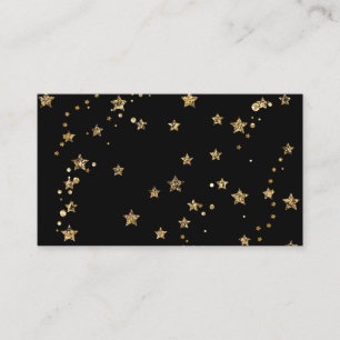 Carte De Visite Confetti étoiles dorées parties scintillant bril
