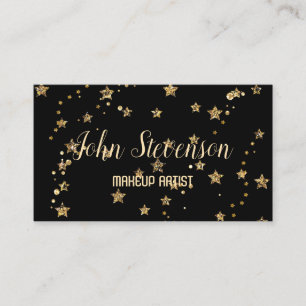 Carte De Visite Confetti étoiles dorées parties scintillant brilla