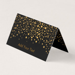 Carte De Visite Confetti noir et or élégant