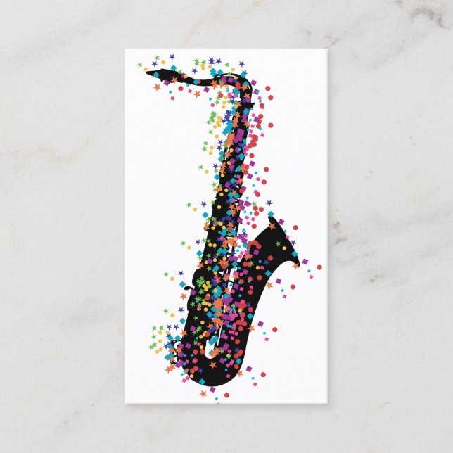 Carte De Visite Confetti saxophone (Devant)