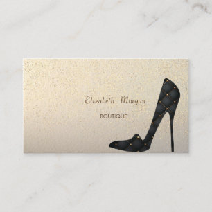 Carte De Visite Confettis dorés élégants modernes, talons hauts