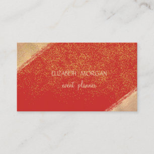 Carte De Visite Confettis Faux Or Élégants ,Rouges