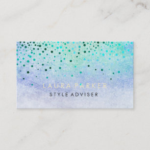 Carte De Visite Confettis subtils de Faux de bleu de ciel de