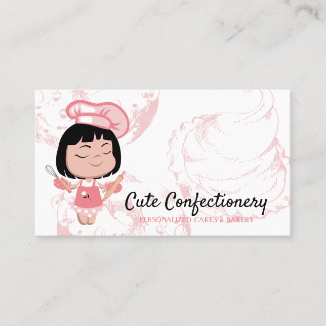 Carte De Visite Confiserie Baker Girl (Devant)