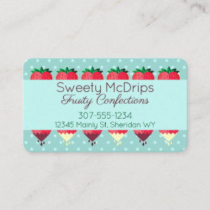 Carte De Visite confitures de fruits aux fraises recouvertes de ch