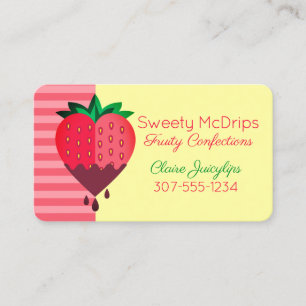Carte De Visite confitures de fruits aux fraises recouvertes de ch