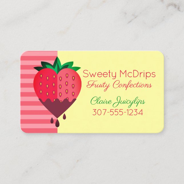 Carte De Visite confitures de fruits aux fraises recouvertes de ch (Devant)