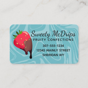 Carte De Visite confitures de fruits aux fraises recouvertes de ch