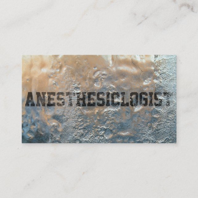Carte de visite congelé d'anesthésiste de glace (Devant)