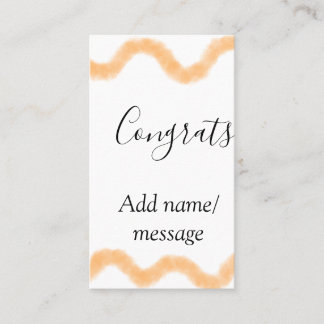 Carte De Visite Congrats orange spiral Spanish border boho retro n