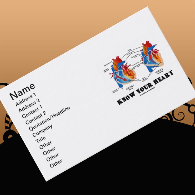 Carte De Visite Connaissez votre coeur (Anatomie cardiaque) (Let others know that everyone should "Know Your Heart" the next time you introduce yourself)