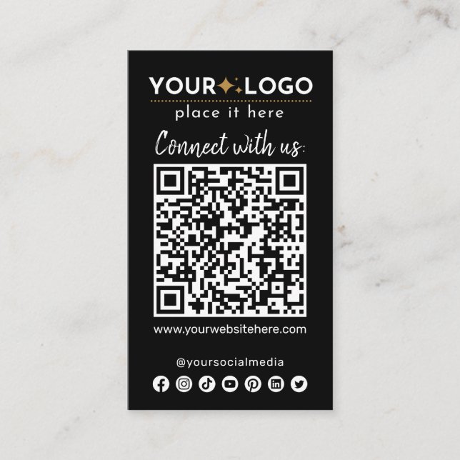 Carte De Visite Connectez-Vous À Nous QR Code Social Media Modern  (Devant)