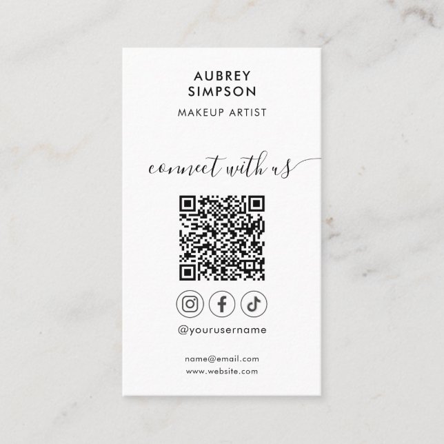 Carte De Visite Connectez-vous aux médias sociaux américains Code  (Devant)