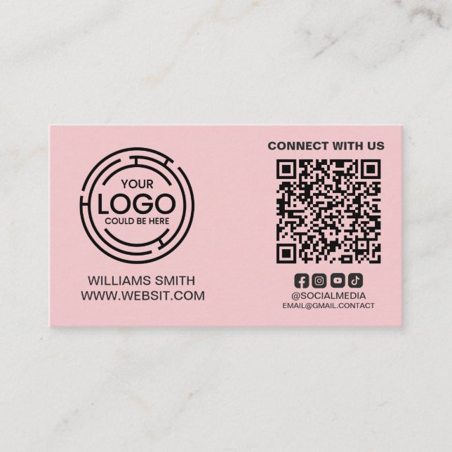 Carte De Visite Connectez-vous aux médias sociaux américains Qr Co (Devant)