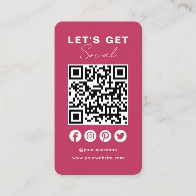 Carte De Visite Connectez-vous aux médias sociaux américains QR Co (Devant)