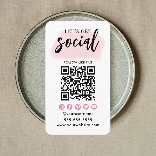 Carte De Visite Connectez-Vous Aux Médias Sociaux Américains QR Co (Créateur téléchargé)
