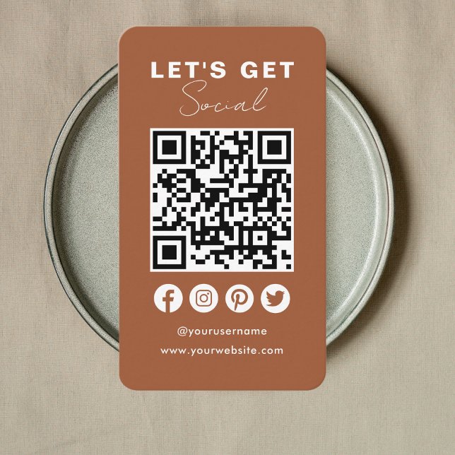 Carte De Visite Connectez-vous aux médias sociaux américains QR Co (Créateur téléchargé)