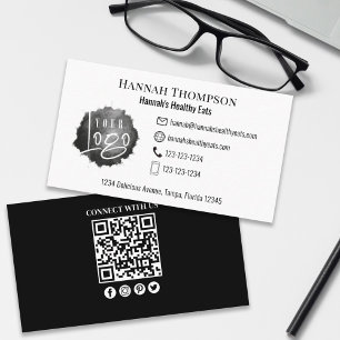 Carte De Visite Connectez-vous avec nous   Code QR Logo simple Log