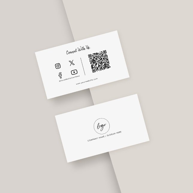 Carte De Visite Connectez-vous avec nous Code Qr minimum icône méd (Créateur téléchargé)