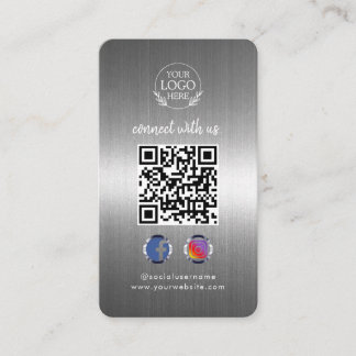 Carte De Visite Connectez-vous avec nous | Code QR personnalisé po