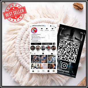 Carte De Visite Connectez-vous avec Nous Entraîneur de Fitness Ins