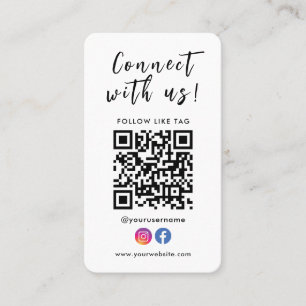 Carte De Visite Connectez-vous avec nous Facebook Instagram Qr Cod