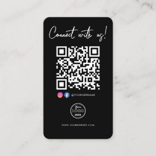Carte De Visite Connectez-vous avec nous Facebook Instagram QR Cod